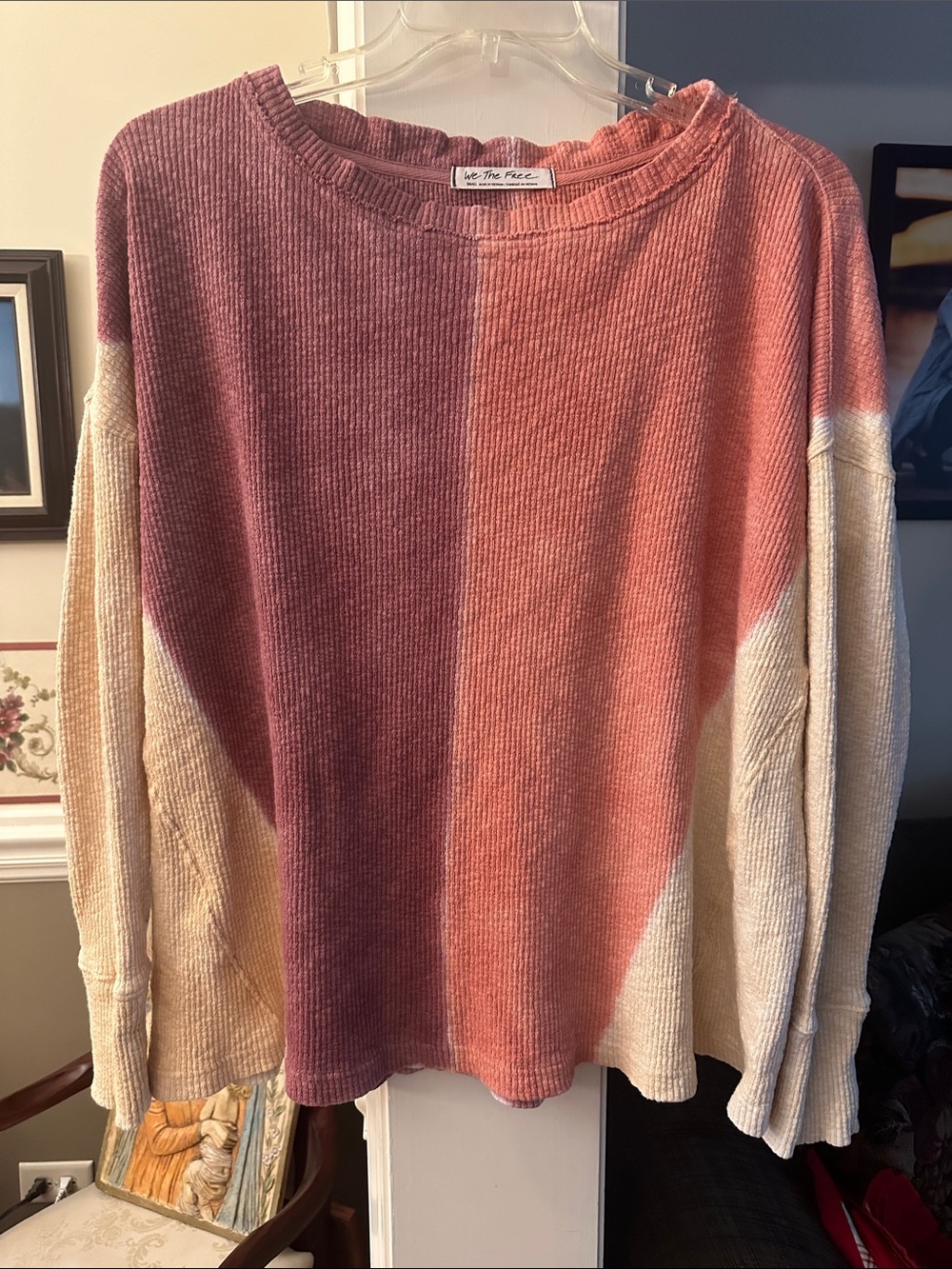 We The Free, Free People tie dye oversized cotton long sleeved shirt